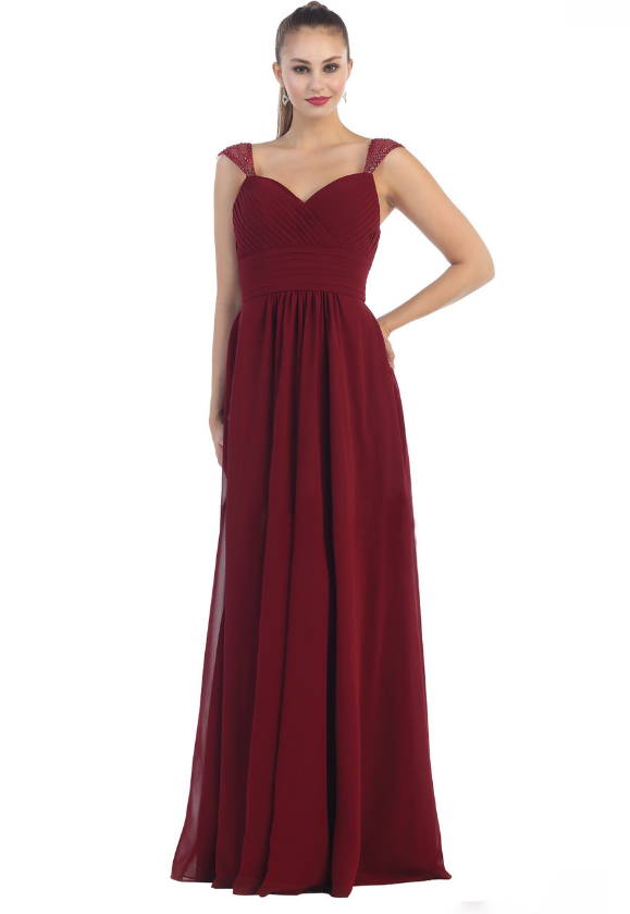 Burgundy beautiful gown for mother of brides 