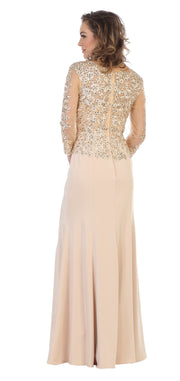 Back Zipper Gown for mother of bride