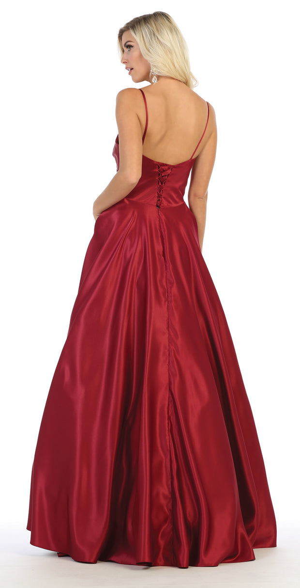 Sara's Fashion red, A-Line, Corset Back , Sleeve Less Bridal Dress .